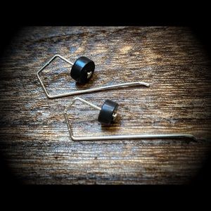 Sterling Silver and Black Onyx Earrings